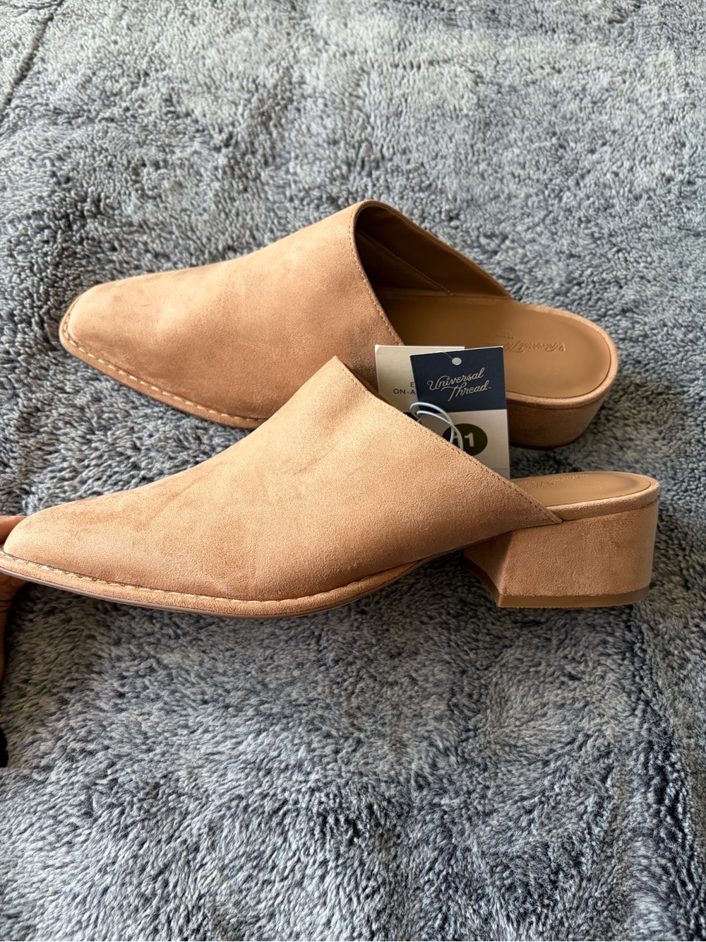 Universal Thread Tan Suede Slip-On Mule Heels